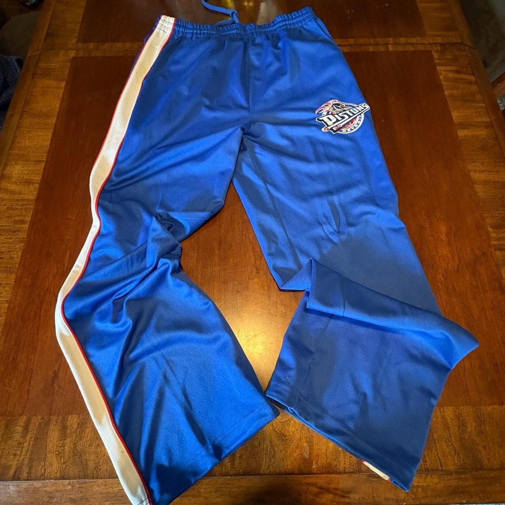 Vintage Detroit Pistons Track Pants Blue Uniquie Korea Y2K NBA Joggers